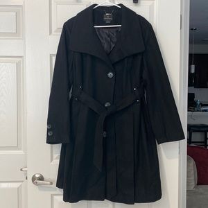 Black trench pea coat. Good condition.